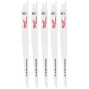 Milwaukee 48-00-5016 9" 6 TPI Fleam Ground SAWZALL® Blade for Clean Wood (5 PK)