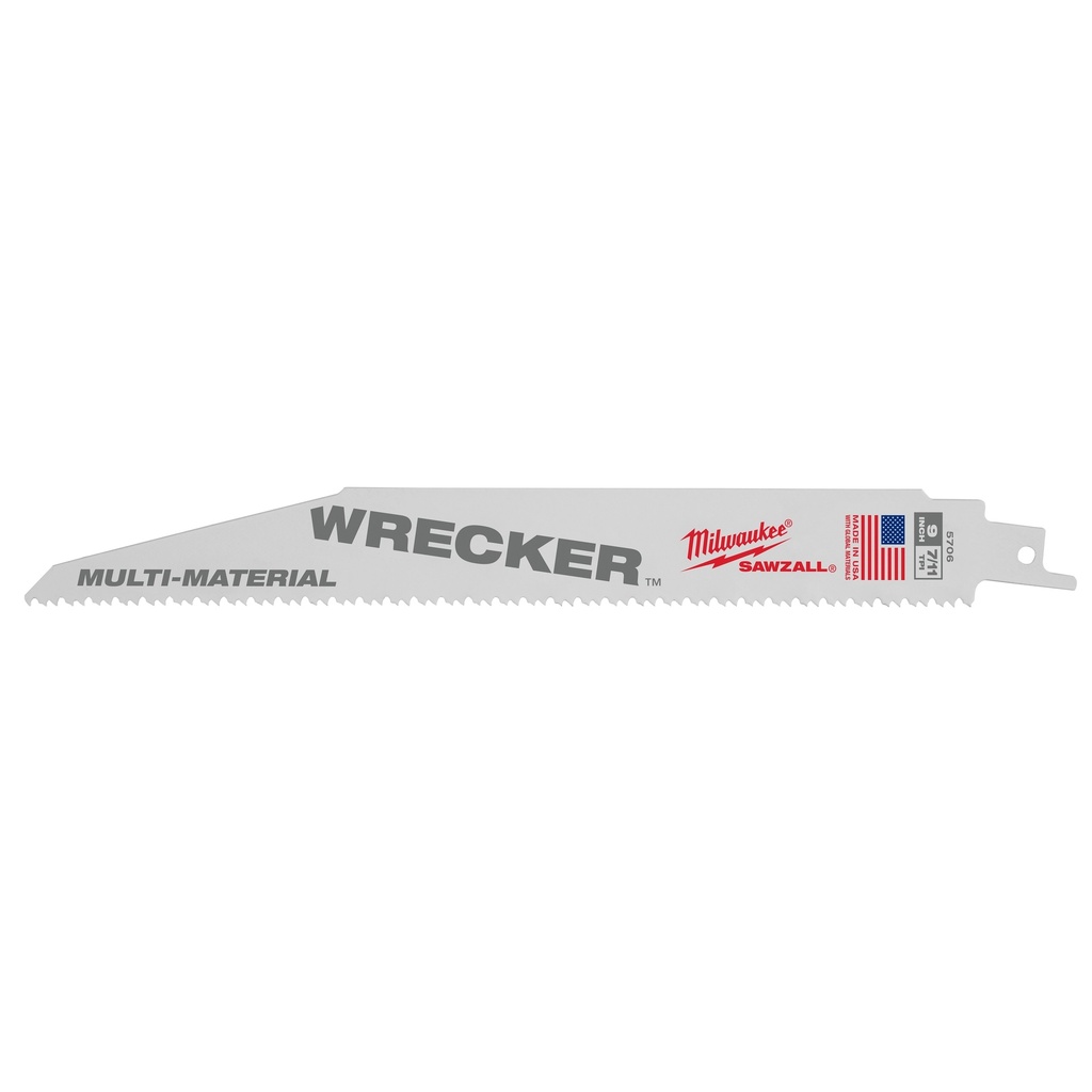 Milwaukee 48-00-8706 9" 7/11 TPI WRECKER™ SAWZALL® Blade for Multi-Material (25 PK)