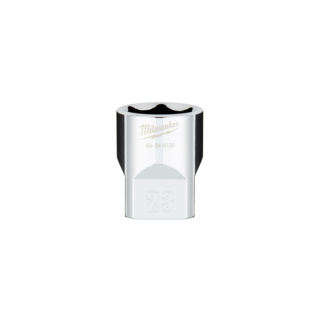 Milwaukee 45-34-9124 1/2" Drive 23MM Metric 6-Point Socket with FOUR FLAT™ Sides