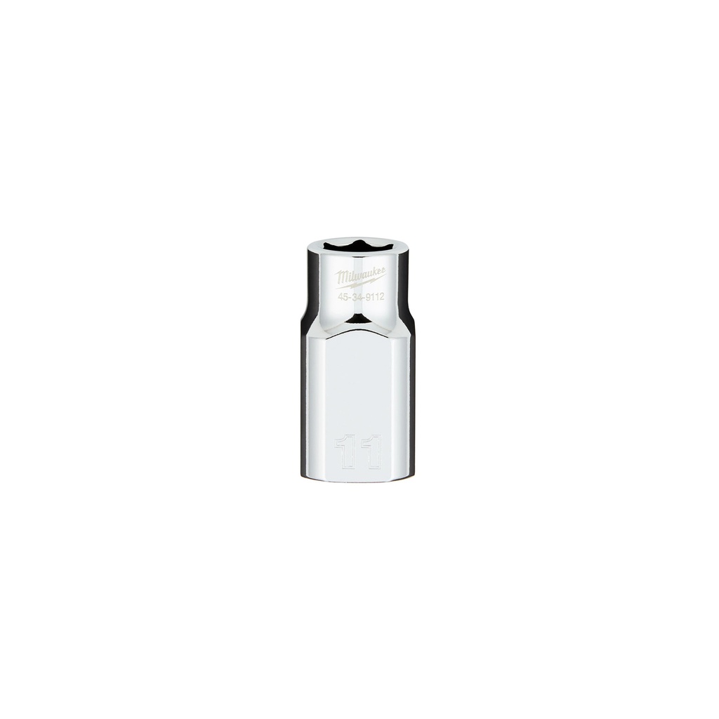 Milwaukee 45-34-9112 1/2" Drive 11MM Metric 6-Point Socket with FOUR FLAT™ Sides