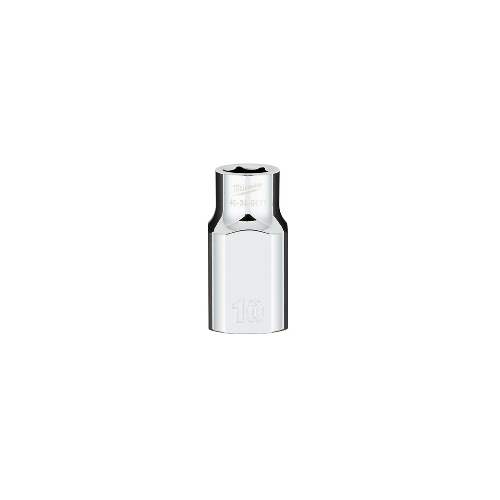 Milwaukee 45-34-9111 1/2" Drive10MM Metric 6-Point Socket with FOUR FLAT™ Sides