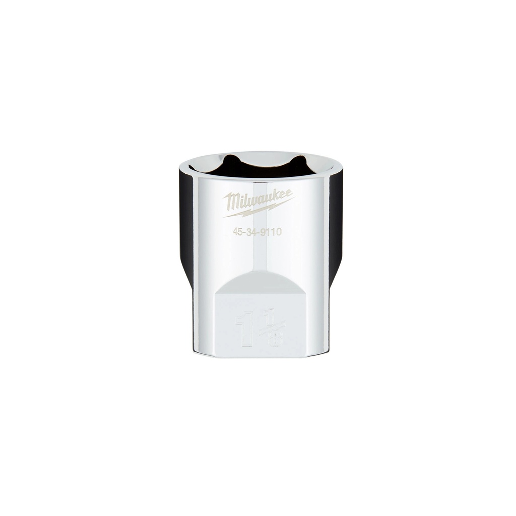 Milwaukee 45-34-9110 1/2" Drive 1-1/8" SAE 6-Point Socket with FOUR FLAT™ Sides