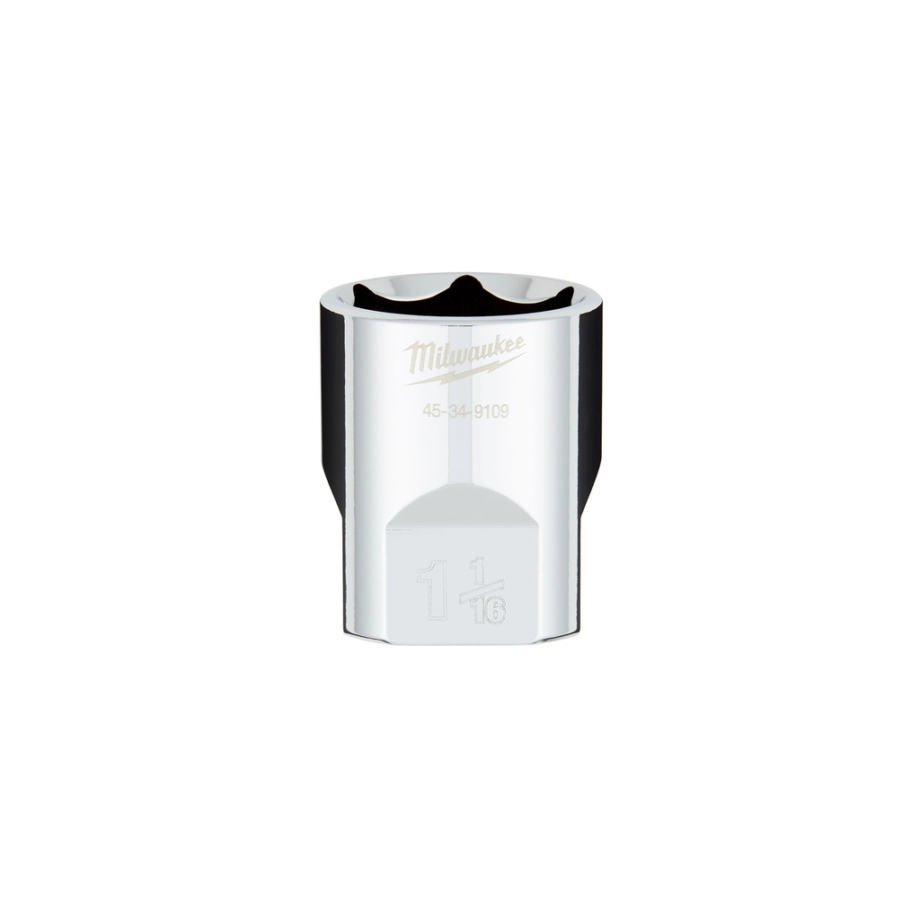Milwaukee 45-34-9109 1/2" Drive 1-1/16" SAE 6-Point Socket with FOUR FLAT™ Sides
