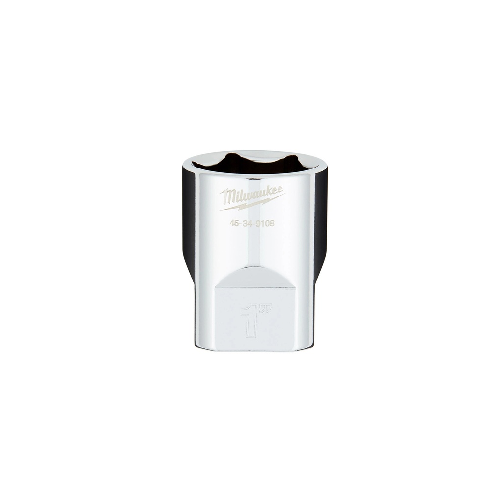 Milwaukee 45-34-9108 1/2" Drive 1" SAE 6-Point Socket with FOUR FLAT™ Sides