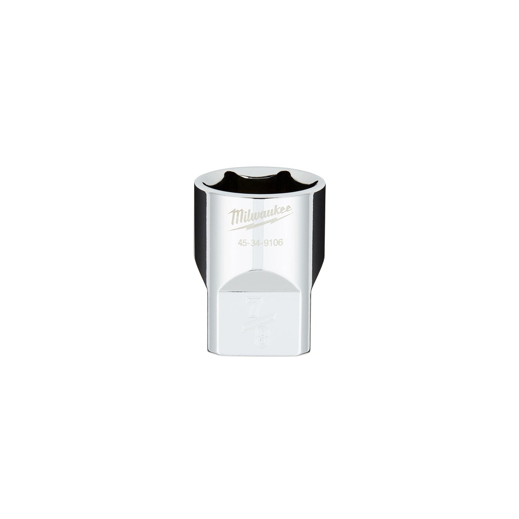 Milwaukee 45-34-9106 1/2" Drive 7/8" SAE 6-Point Socket with FOUR FLAT™ Sides