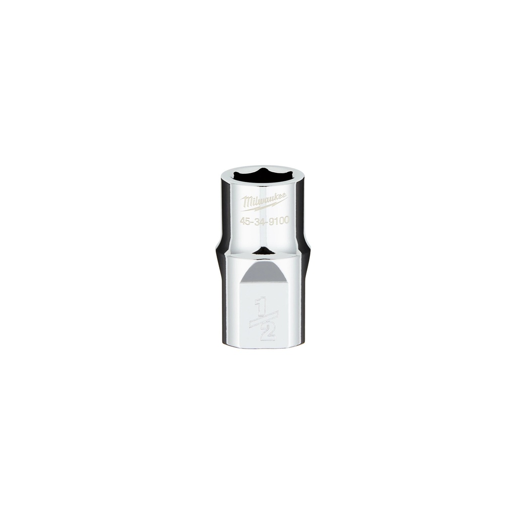 Milwaukee 45-34-9100 1/2" Drive SAE 6-Point Socket with FOUR FLAT™ Sides