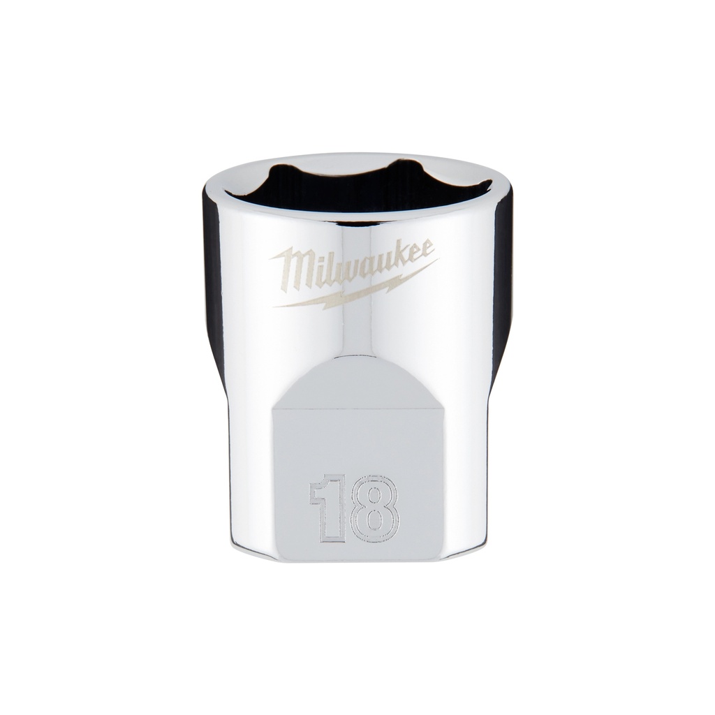 Milwaukee 45-34-9088 3/8" Drive 18mm Metric Socket with FOUR FLAT™ Sides
