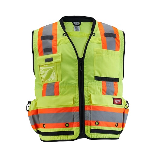 Milwaukee 48-73-5161 Class 2 Surveyor's High Visibility Yellow Safety Vest - S/M