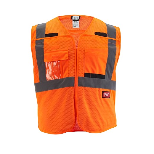 Milwaukee 48-73-5125 Class 2 Breakaway High Visibility Orange Mesh Safety Vest - S/M