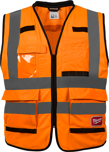 Milwaukee 48-73-5091 Class 2 High Visibility Orange Performance Safety Vest - S/M (ANSI/CSA)