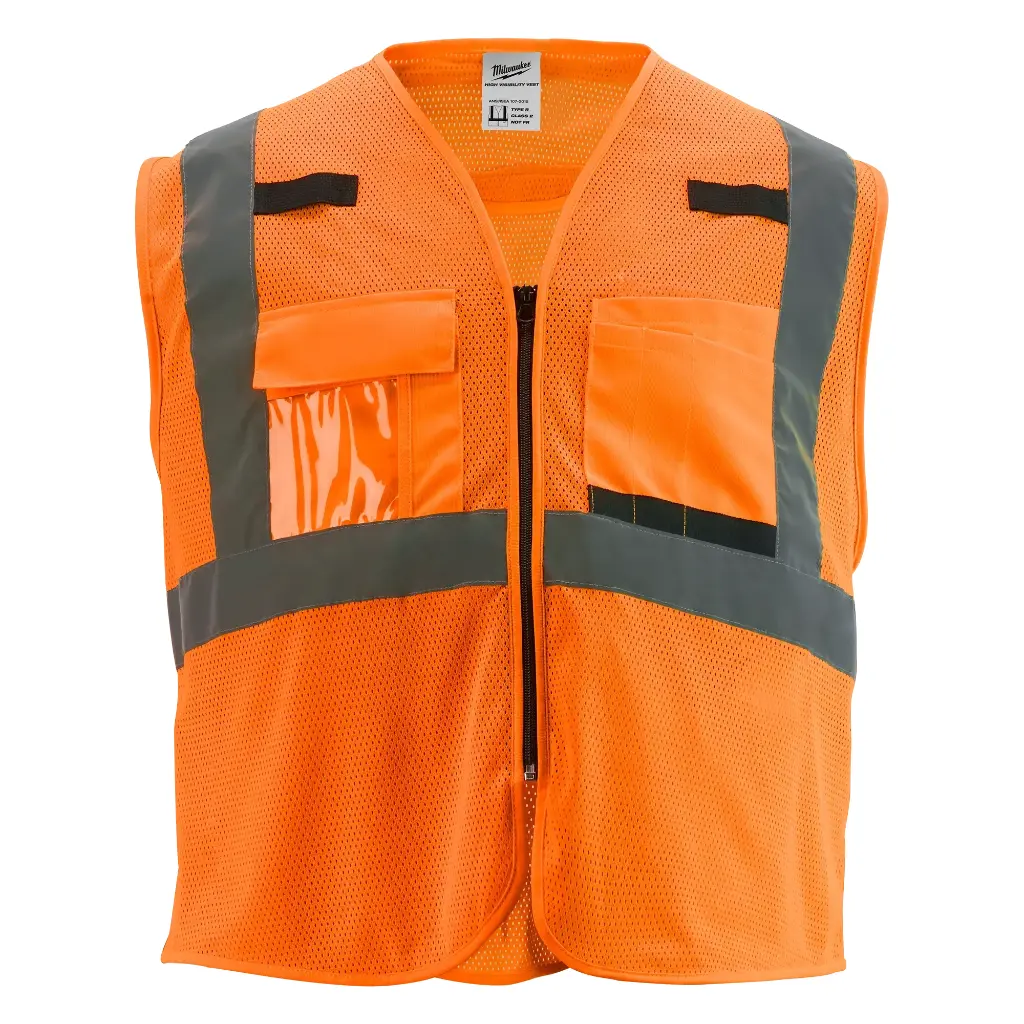 Milwaukee 48-73-5117C Class 2 High Visibility Orange Mesh Safety Vest - 2XL/3XL