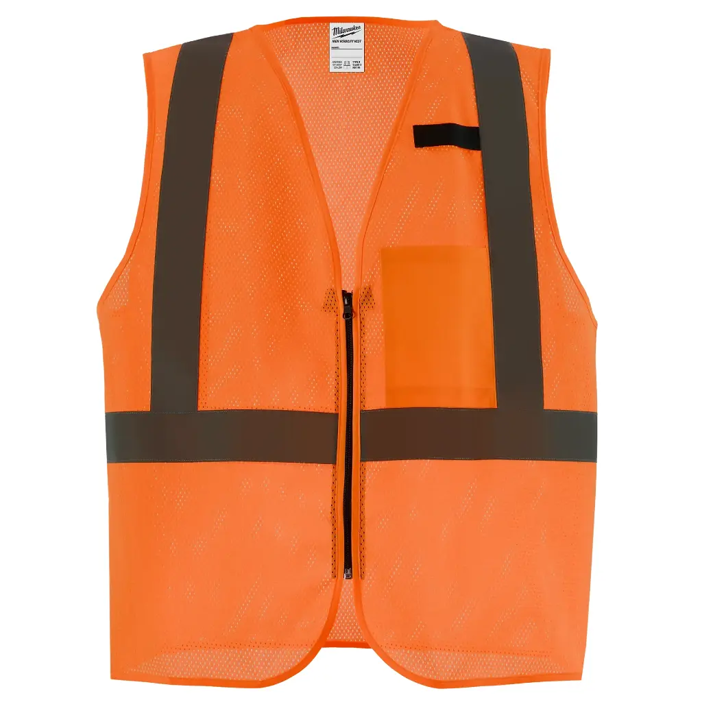 Milwaukee 48-73-2245C Class 2 High Visibility Orange Mesh One Pocket Safety Vest - S/M