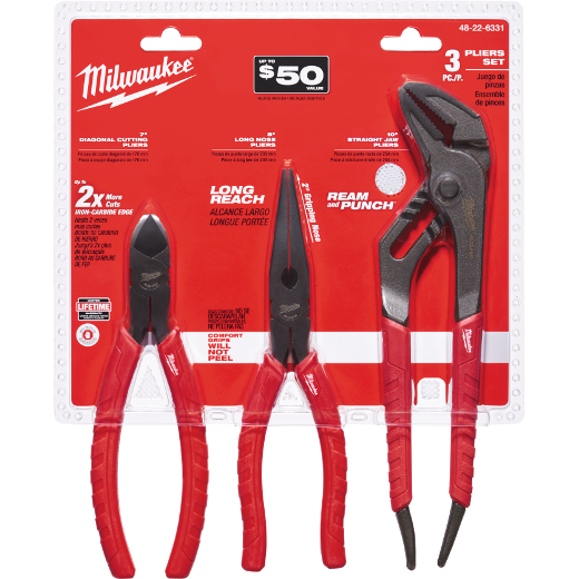 Milwaukee 48-22-6331 Comfort Grip Pliers Kit - 3 PC