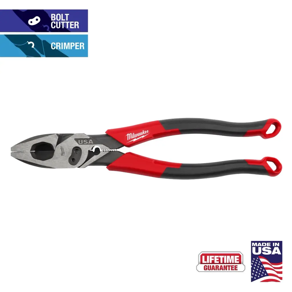Milwaukee MT550C 9" Lineman's Comfort Grip Pliers w/ Crimper and Bolt Cutter (USA)