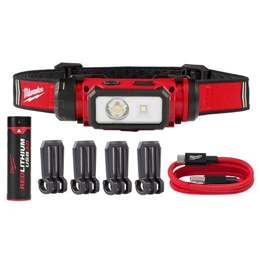 Milwaukee 2163-21 REDLITHIUM™ USB Hard Hat Headlamp, 600-Lumens