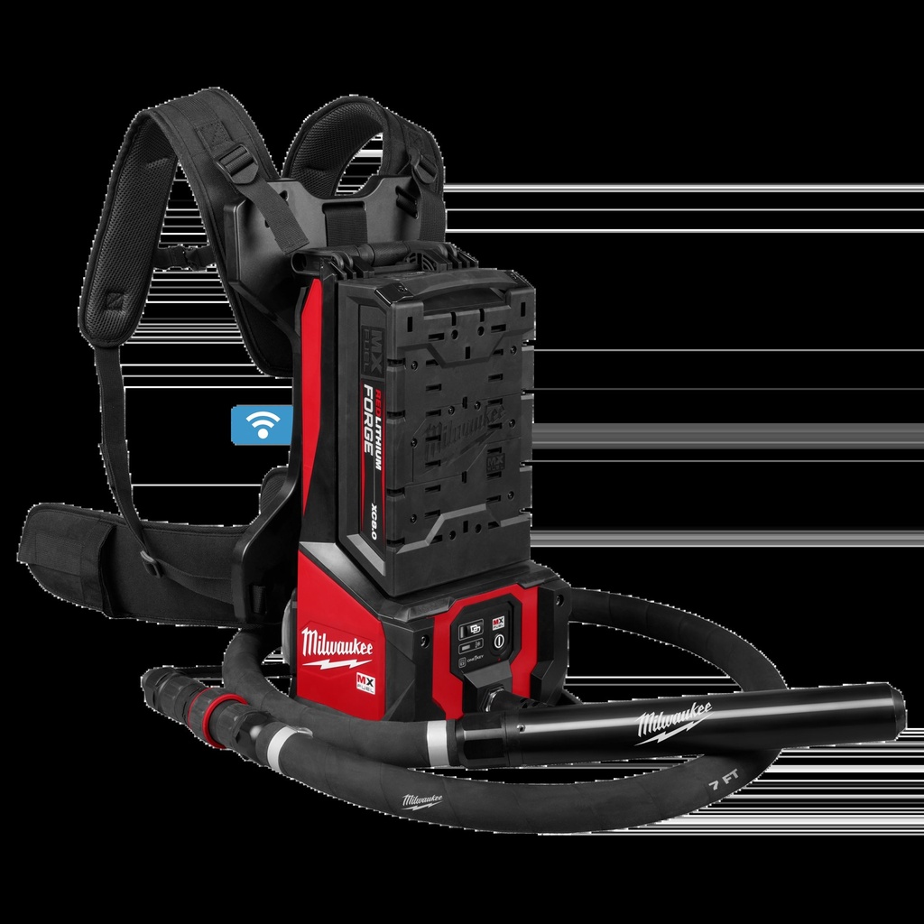 Milwaukee MXF372-2XCB MX FUEL™ Backpack High Cycle Concrete Vibrator Kit w/ 7' Whip / 1.75" Head