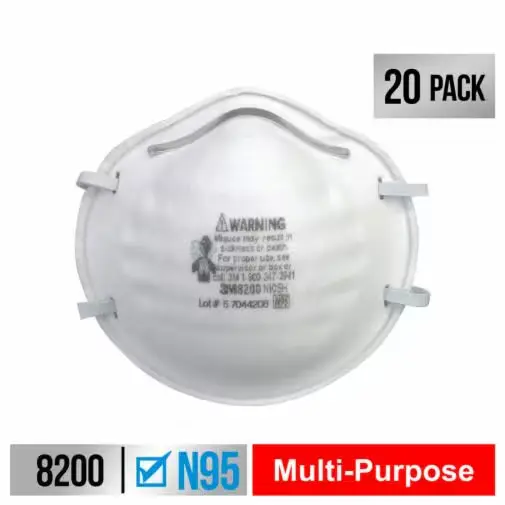 3M™ Sanding and Fiberglass Respirator N95 Particulate, 8200H6-DC, 6 eaches/pack, 6 packs/case