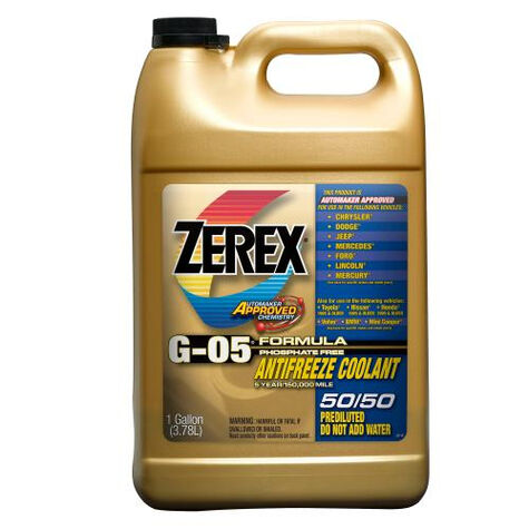 Valvoline ZEREX G-05 RTU Antifreeze 1 Gal, 50/50 Antifreeze/Coolant Prediluted 1 Gal (Yellow) Hybrid Organic Acid Technology (HOAT)