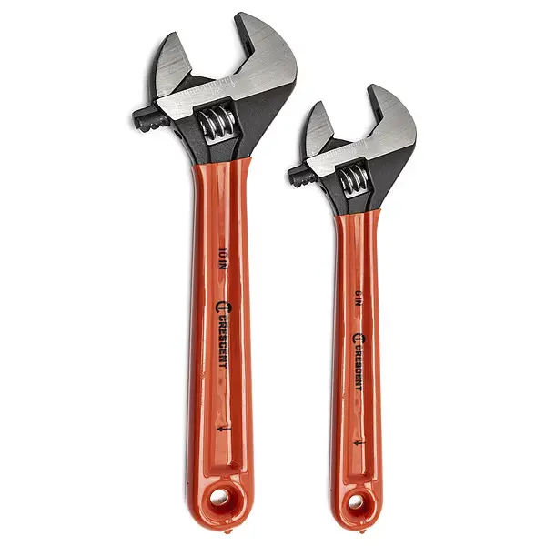 CRESCENT 2 Piece Adjustable Black Oxide Cushion Grip Wrench Set 6" & 10"