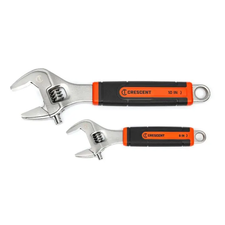 Crescent Adjustable Wrench Set, 6" 10", Chrome, Cushion Grip