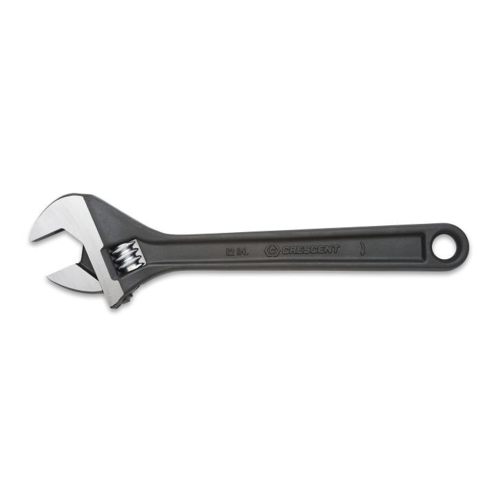 CRESCENT ADJ WRENCH, 12", BLACK, BOXED