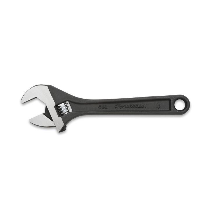 CRESCENT ADJ WRENCH, 4", BLACK