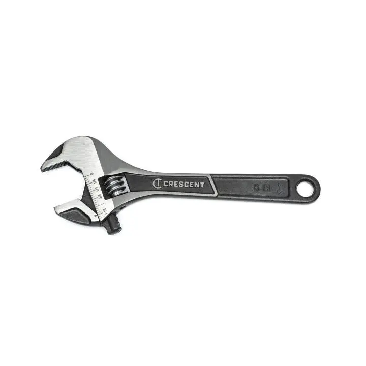 CRESCENT ADJ WRENCH, 8", WIDE JAW