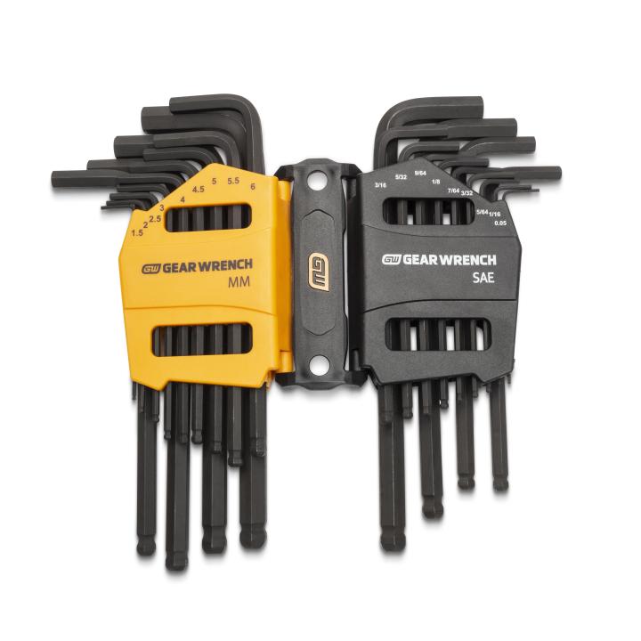 Gearwrench 26 Piece SAE/Metric Ball End Long Arm Hex Key Set