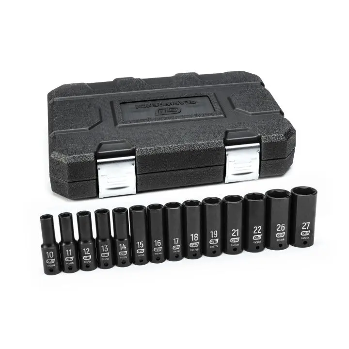 Gearwrench 14 Piece 1/2" Drive 6 Point Deep Impact Metric Socket Set