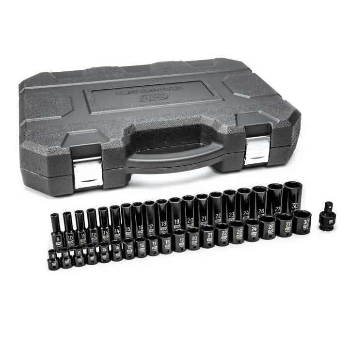Gearwrench 39 Piece 1/2" Drive 6 Point Standard and Deep Impact Metric Socket Set