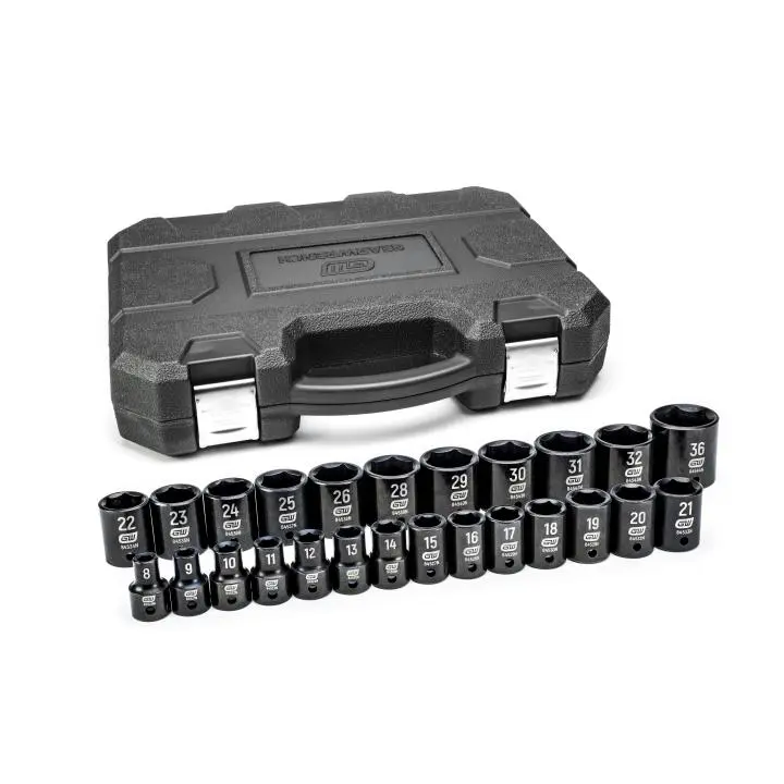 Gearwrench SET Socket Impact MET 1/2" Drive 25PC 8MM to 36MM 