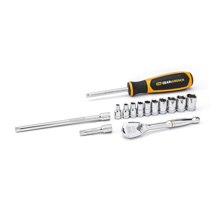 Gearwrench 14 Piece 1/4 Drive 6 Point Metric Mechanics Tool Set
