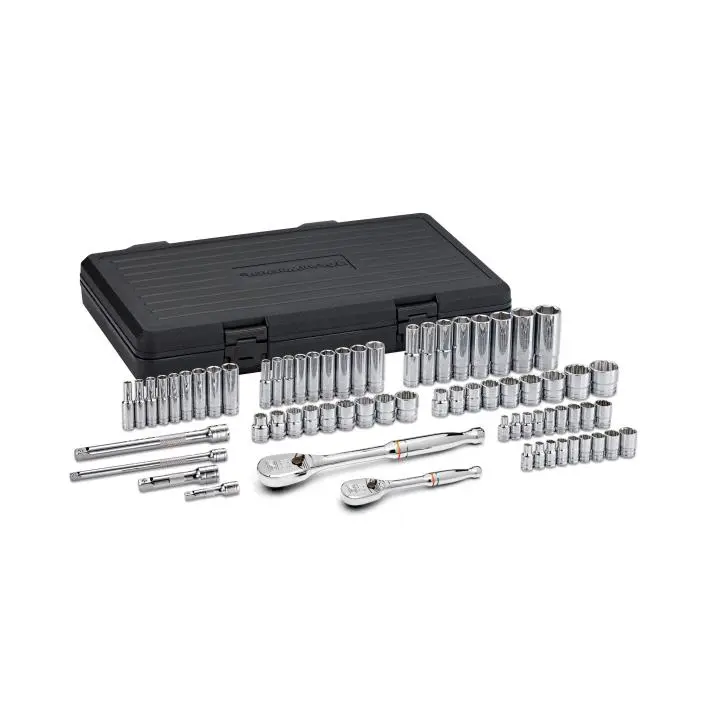 Gearwrench 68 Piece 1/4" & 3/8" Drive 6 & 12 Point Standard and Deep SAE/Metric Mechanics Tool Set
