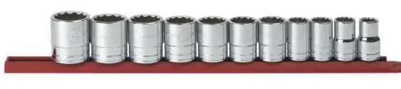 GEARWRENCH SKT SET STD SAE 1/2DR 12PT 11PC