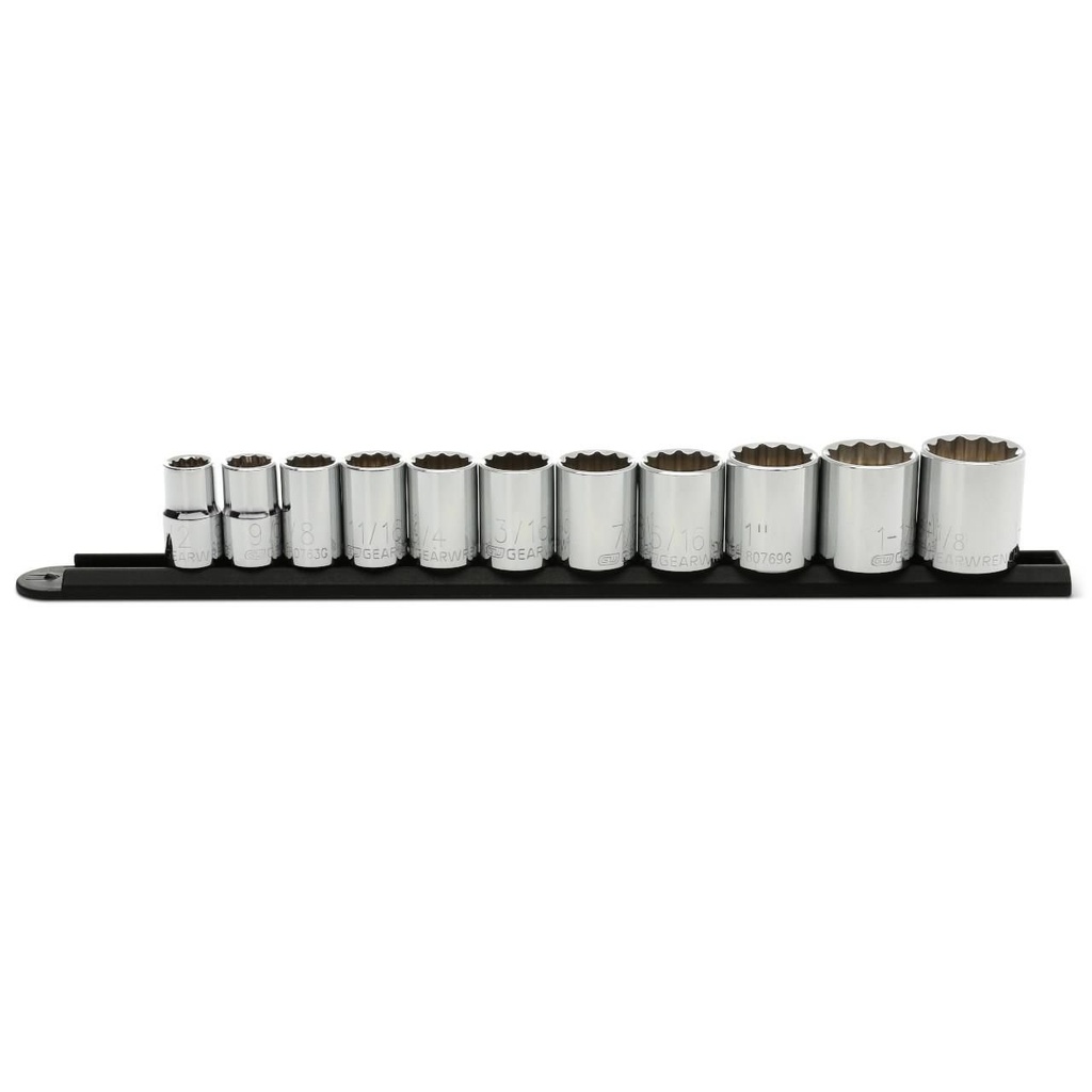 GearWrench 11 Piece 1/2" Drive 12 Point Standard SAE Socket Set