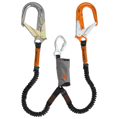 Skylotec SKYSAFE PRO FLEX ALU, Double Leg with One Silver and One Orange Aluminum Rebar Hook (L-0558-1,8)