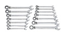 GearWrench 14 Piece 72-Tooth 12 Point Reversible Ratcheting Combination SAE/Metric Wrench Set