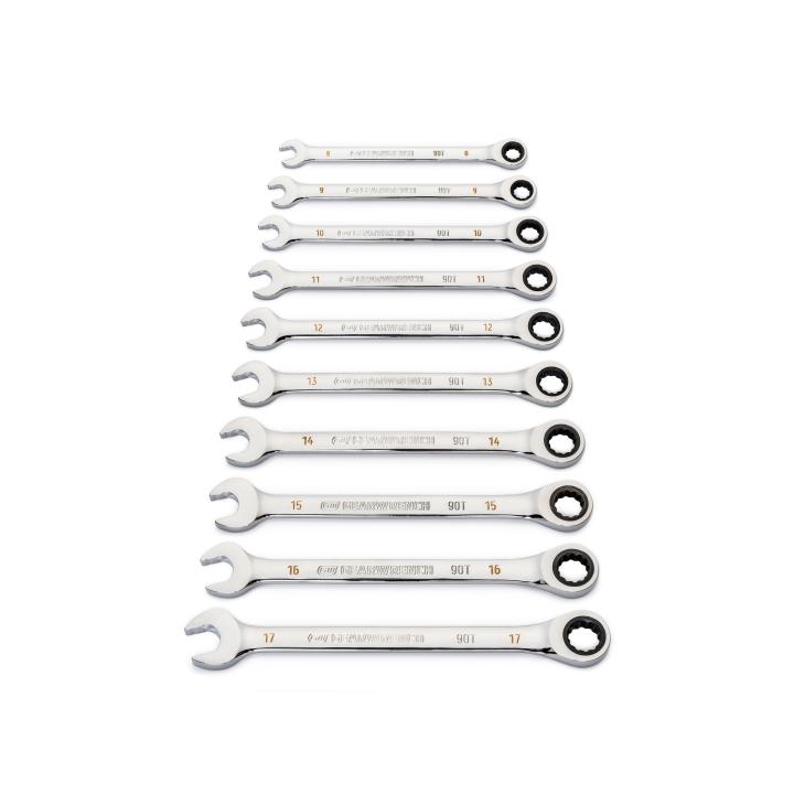 Gearwrench 12 Piece 90-Tooth 12 Point Metric Combination Ratcheting Wrench Set