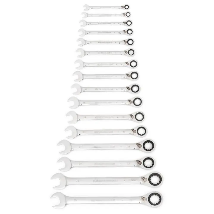 Gearwrench 16 Piece 72-Tooth 12 Point Reversible Ratcheting Combination Metric Wrench Set