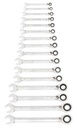 GearWrench 16 Piece 72-Tooth 12 Point Reversible Ratcheting Combination Metric Wrench Set