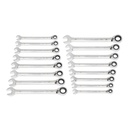 GearWrench 16 Piece 90-Tooth 12 Point Metric Reversible Ratcheting Wrench Set