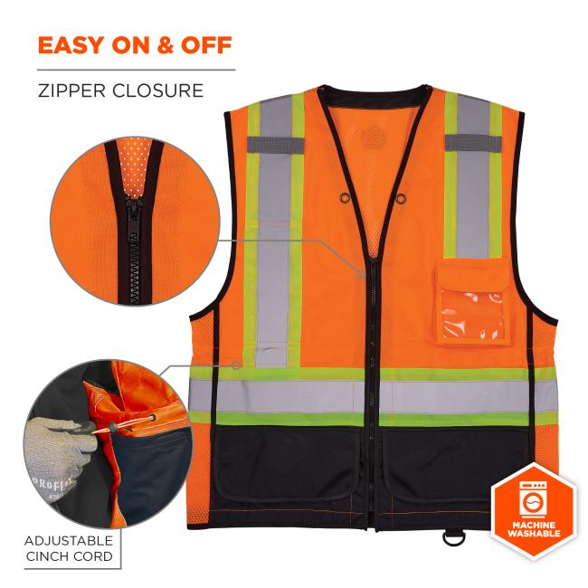 Ergodyne GloWear 23045 Hi Vis Safety Vest L/XL Orange