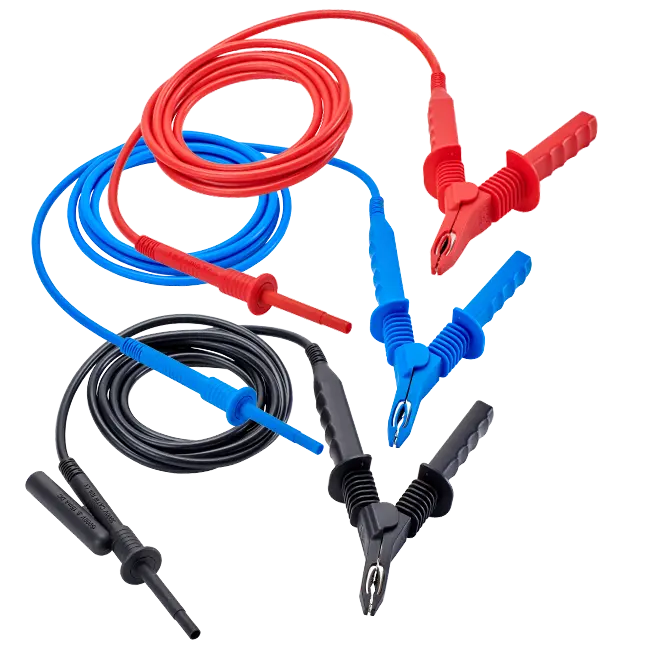 AEMC Lead – Set of 3, 25 ft 15kV safety w/clips for Megohmmeter Models 6550 & 6555
Replacement for Cat #2151.18, 2151.19, & 2151.20 (2151.38)