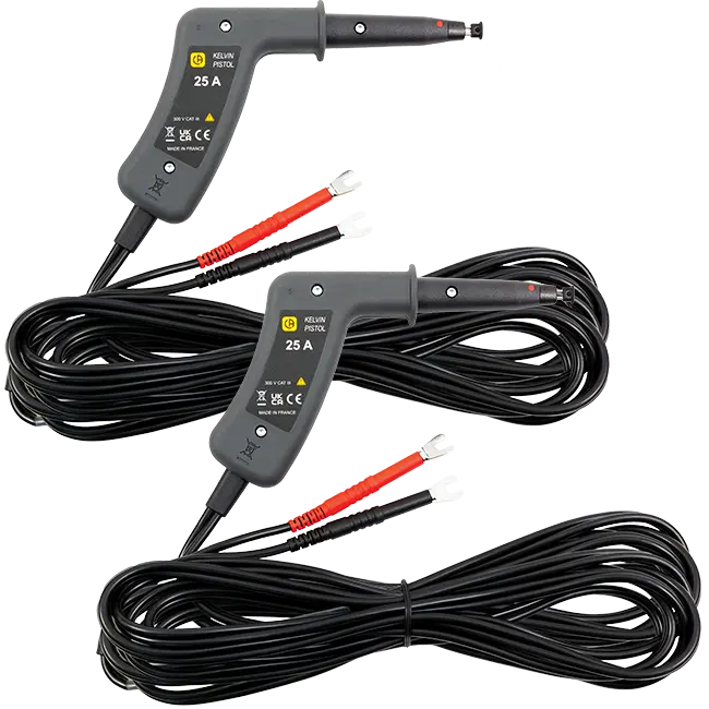 AEMC Kelvin Probes Pistol Grip 20 ft 25A, Spring Loaded Replacement for Cat #2118.76 (2118.85)