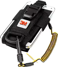3M™ DBI-SALA® Adjustable Radio/Cell Phone Holster, 1500089, with Clip2Loop Coil and Micro D-ring, black, 5.25 in x 2.25 in (13.3 cm x 5.7 cm), 3M ID 7100157155