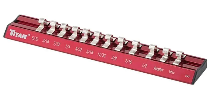 Titan 36097 1/4" Drive SAE Magnetic Aluminum Socket Rail