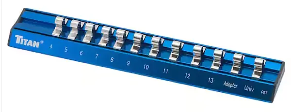 Titan 36098 1/4" Drive Metric Magnetic Aluminum Socket Rail