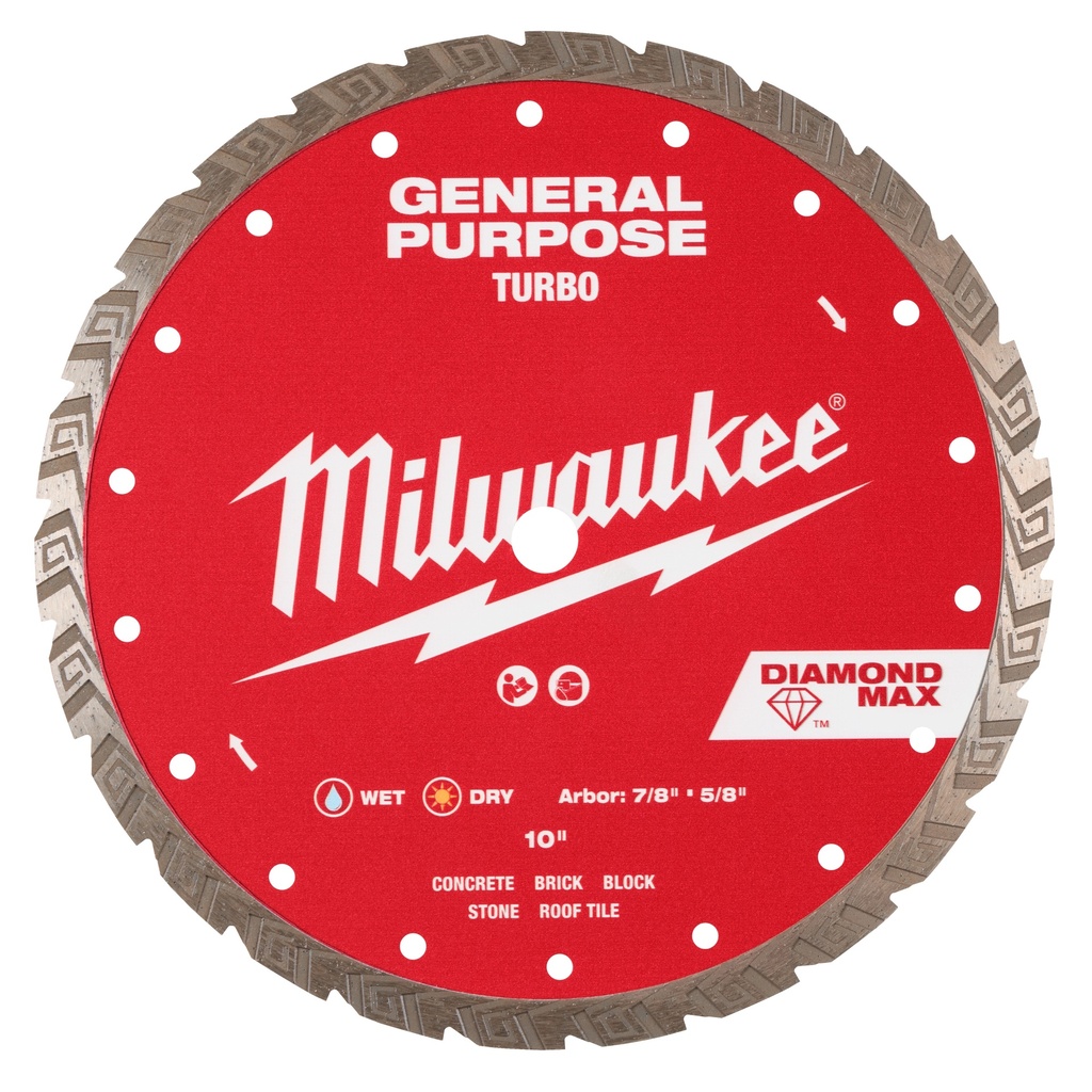 Milwaukee 49-93-9110 10" DIAMOND MAX™ Turbo, General Purpose Diamond Blade