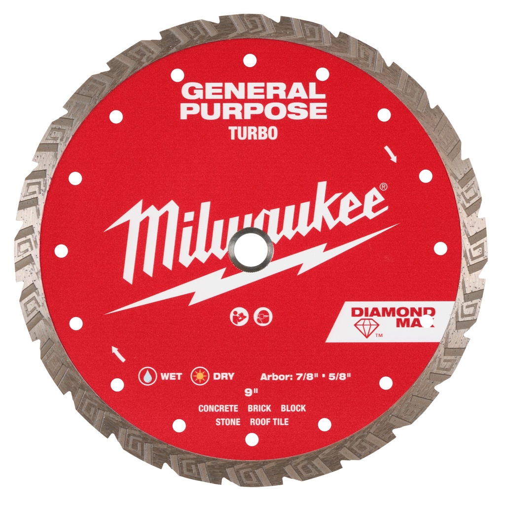 Milwaukee 49-93-9109 9" DIAMOND MAX™ Turbo, General Purpose Diamond Blade