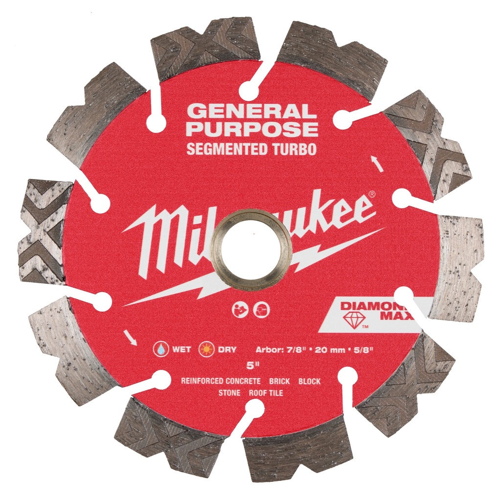 Milwaukee 49-93-9005 5" DIAMOND MAX™ Segmented Turbo, General Purpose Diamond Blade